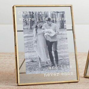 Family Pressed Glass Picture Frame